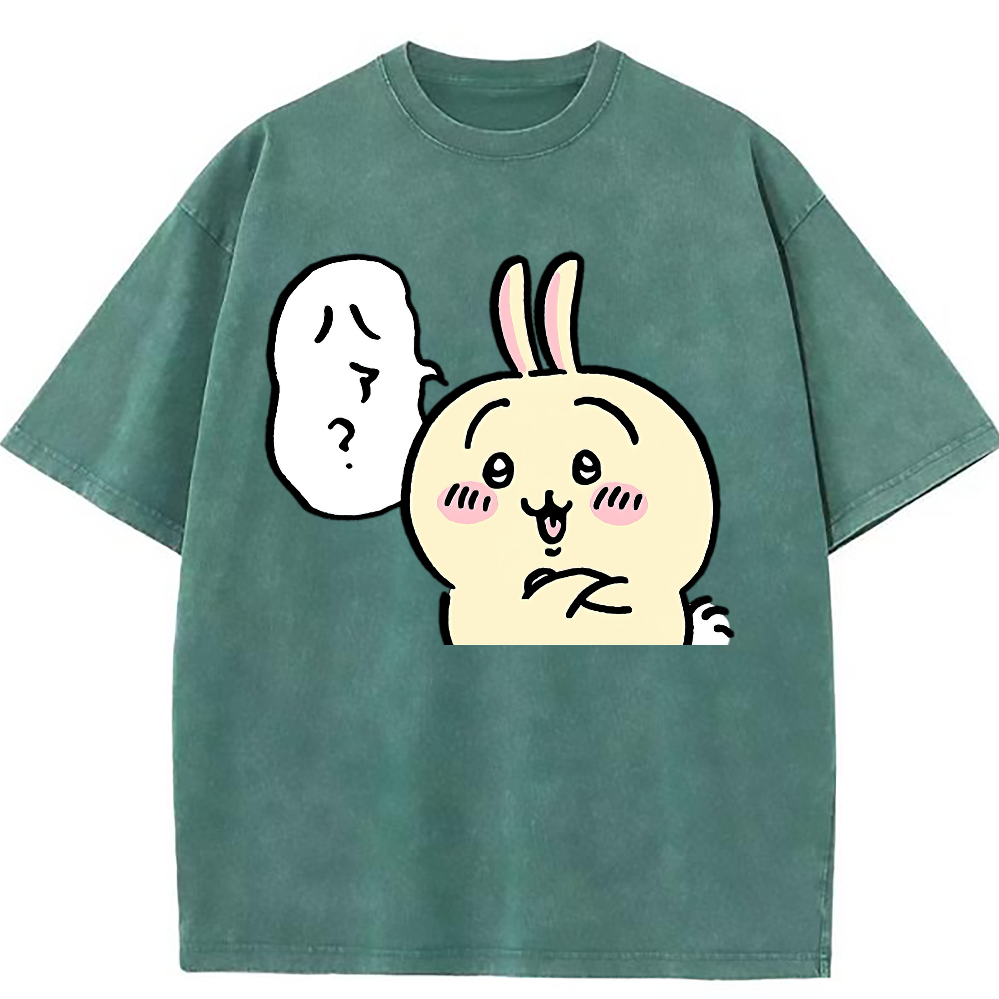 （画像用） ちいかわ うさぎ Chii-kawa usagi 綿100% ヴィンテージ風 半袖Tシャツ（フロントプリント）